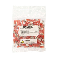 Red Nylon Male Bullet Connector 22-18 Gauge .180