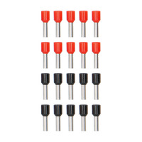 20-Piece Red and Black 10GA Ferrules - Refill Pack