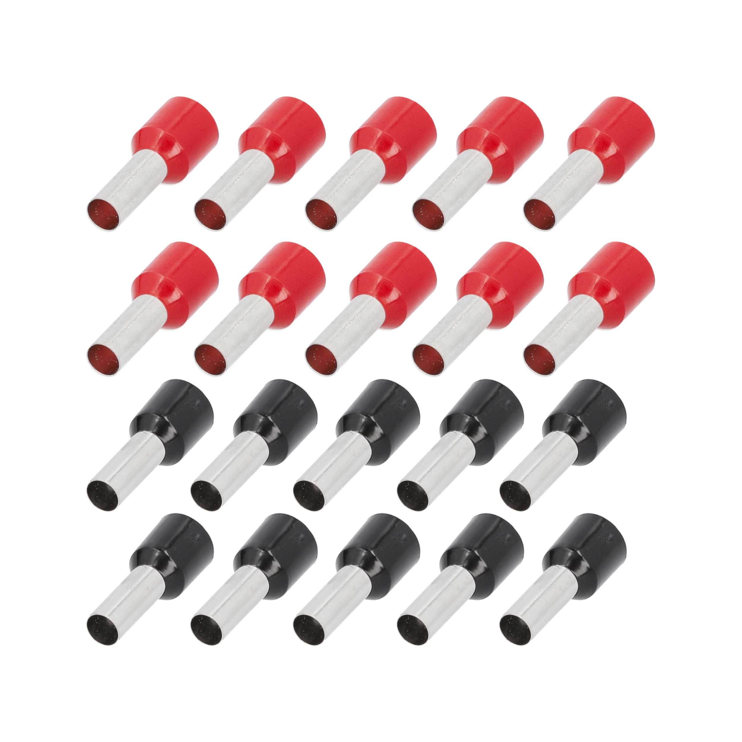 20-Piece Red and Black 8GA Ferrules - Refill Pack