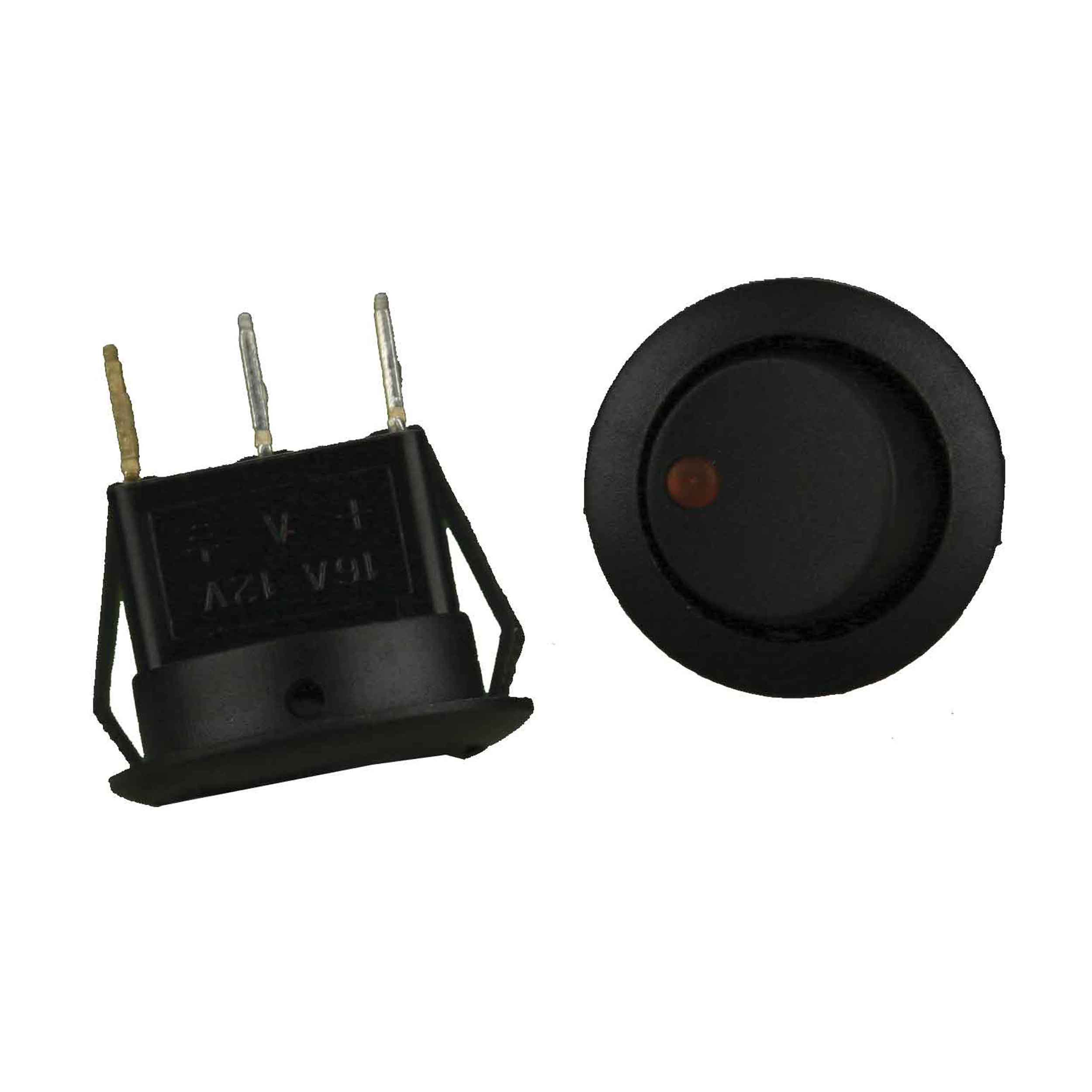 Round Rocker Switch Orange Led No Leads 20amp - Pack of 5