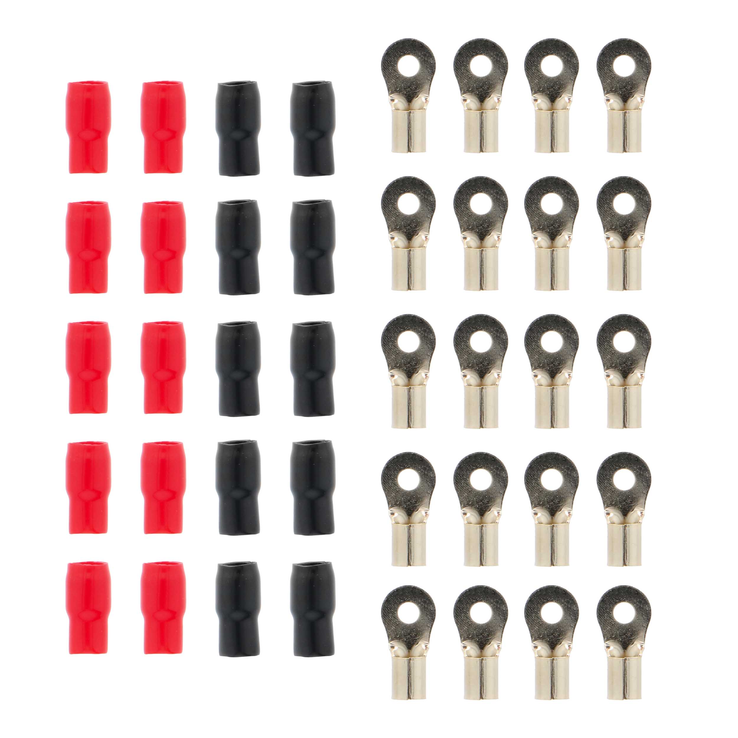 4AWG 1/4in GOLD RING TERMINALS - 20 PK