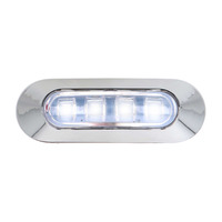 White 4-LED Accent Light - Chrome Plastic Bezel