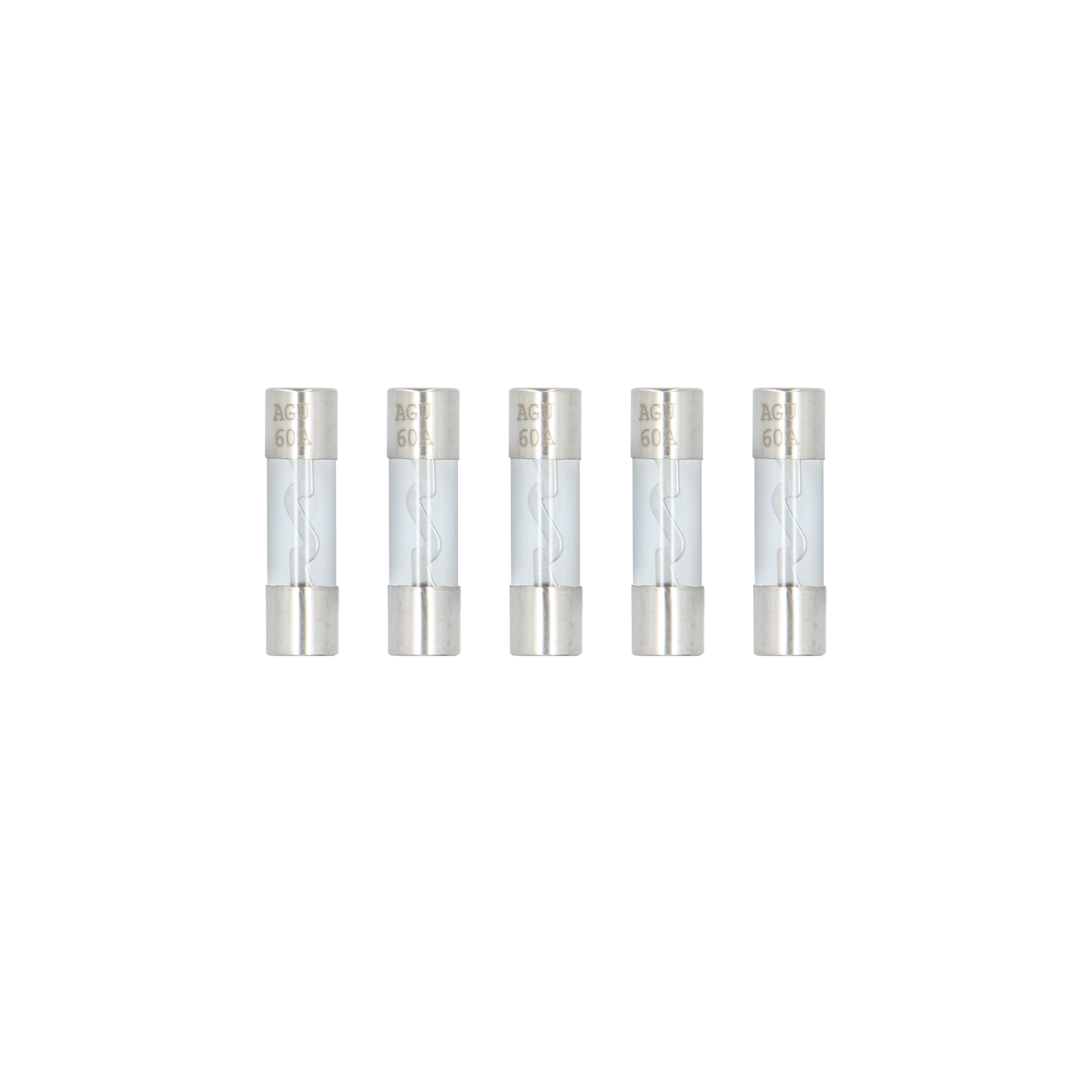 60 AMP AGU Fuses Nickel Plated - MID SERIES - 5 PK