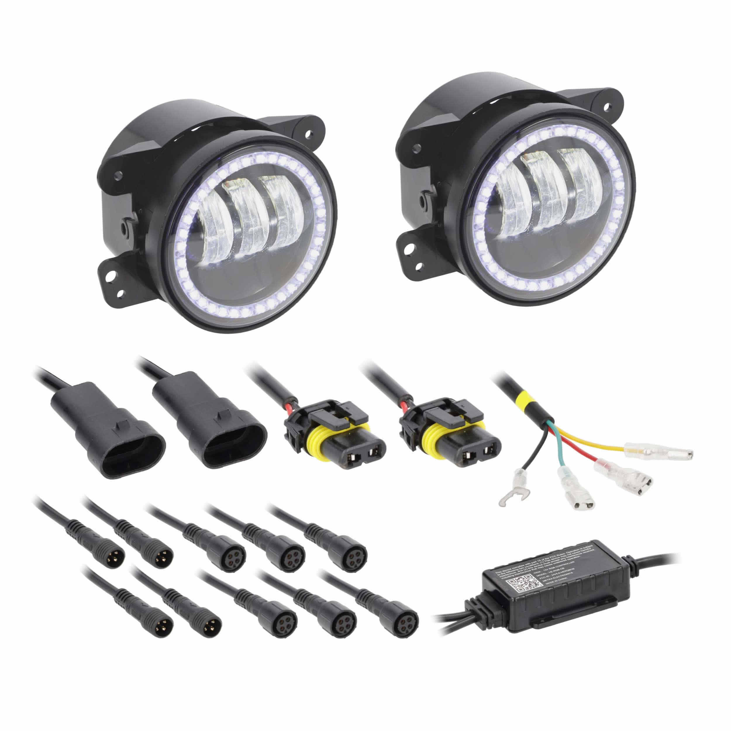 4" LED Fog Lights with RGB Halo - Fits Select Jeep® Wrangler