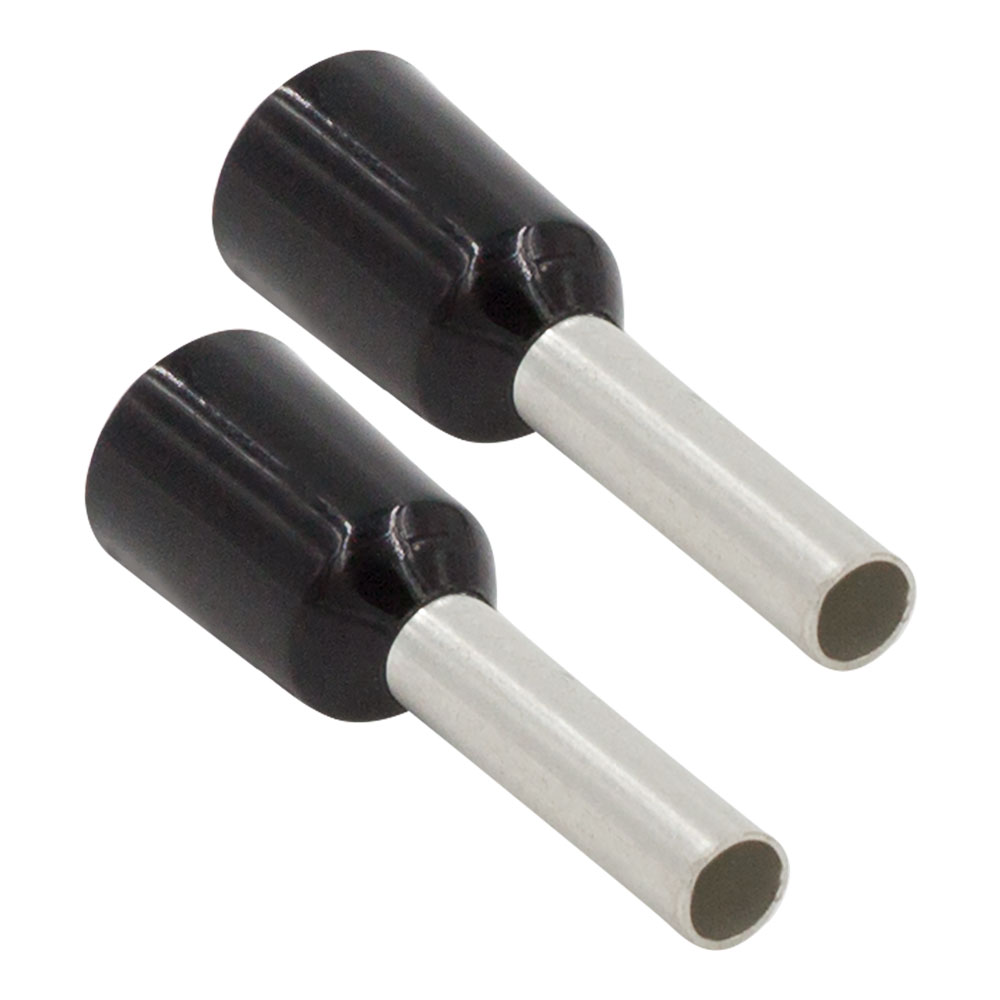 Black 16 GA Ferrules - Package of 100