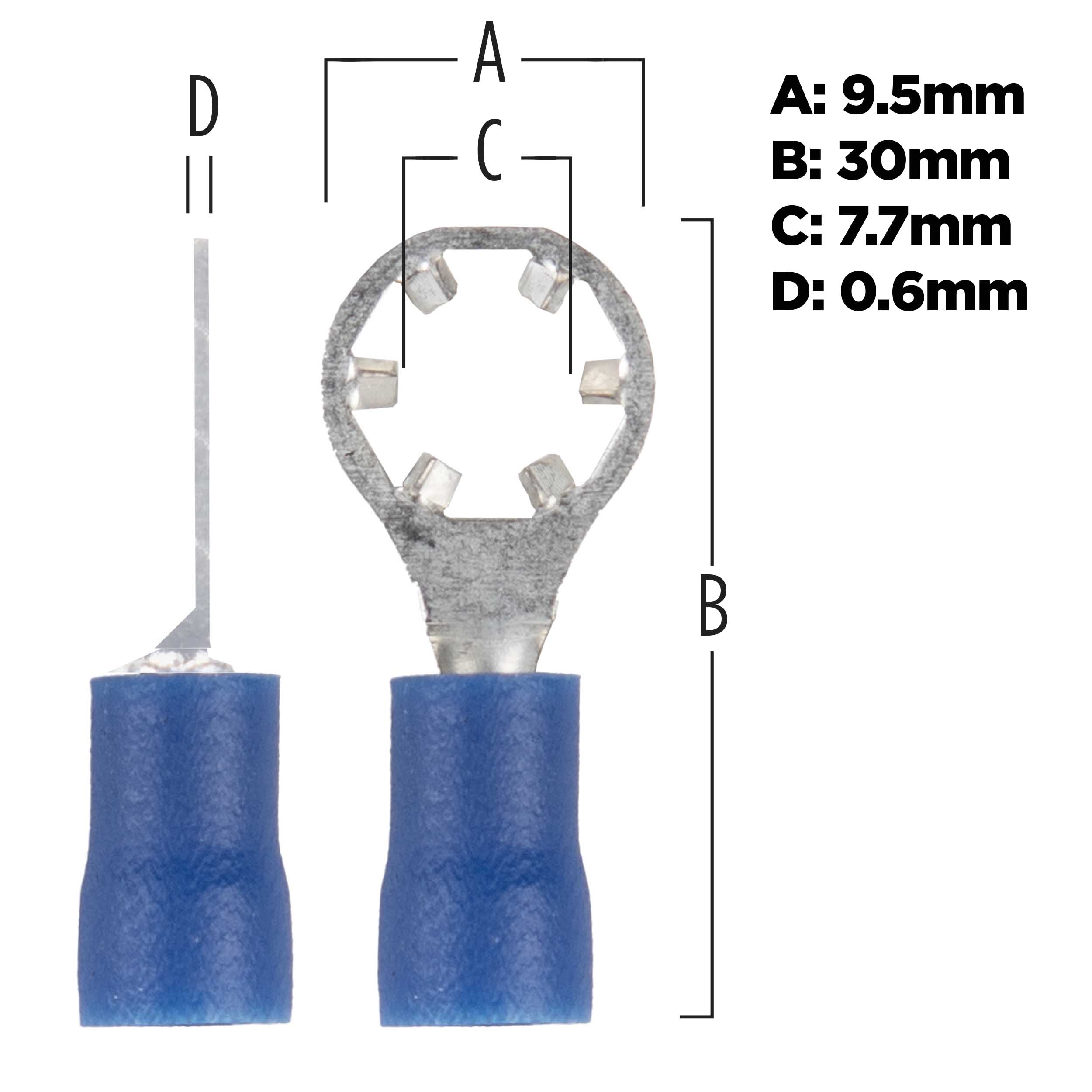 BLUE #10 STAR RING TERMINAL 16-14  Pack of 100