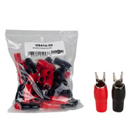 Barrier Spade Terminal 4 Gauge #10 Nickel - 25 pairs