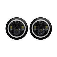 7" LED Light with Black Face and Full Halo - 7 Inch, 9 LED