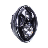 Round Motorcycle Headlights with Black Face and Partial Halo