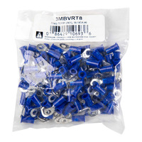 3M™ Blue Vinyl Ring Terminal 16-14 Gauge #8  Package of 100