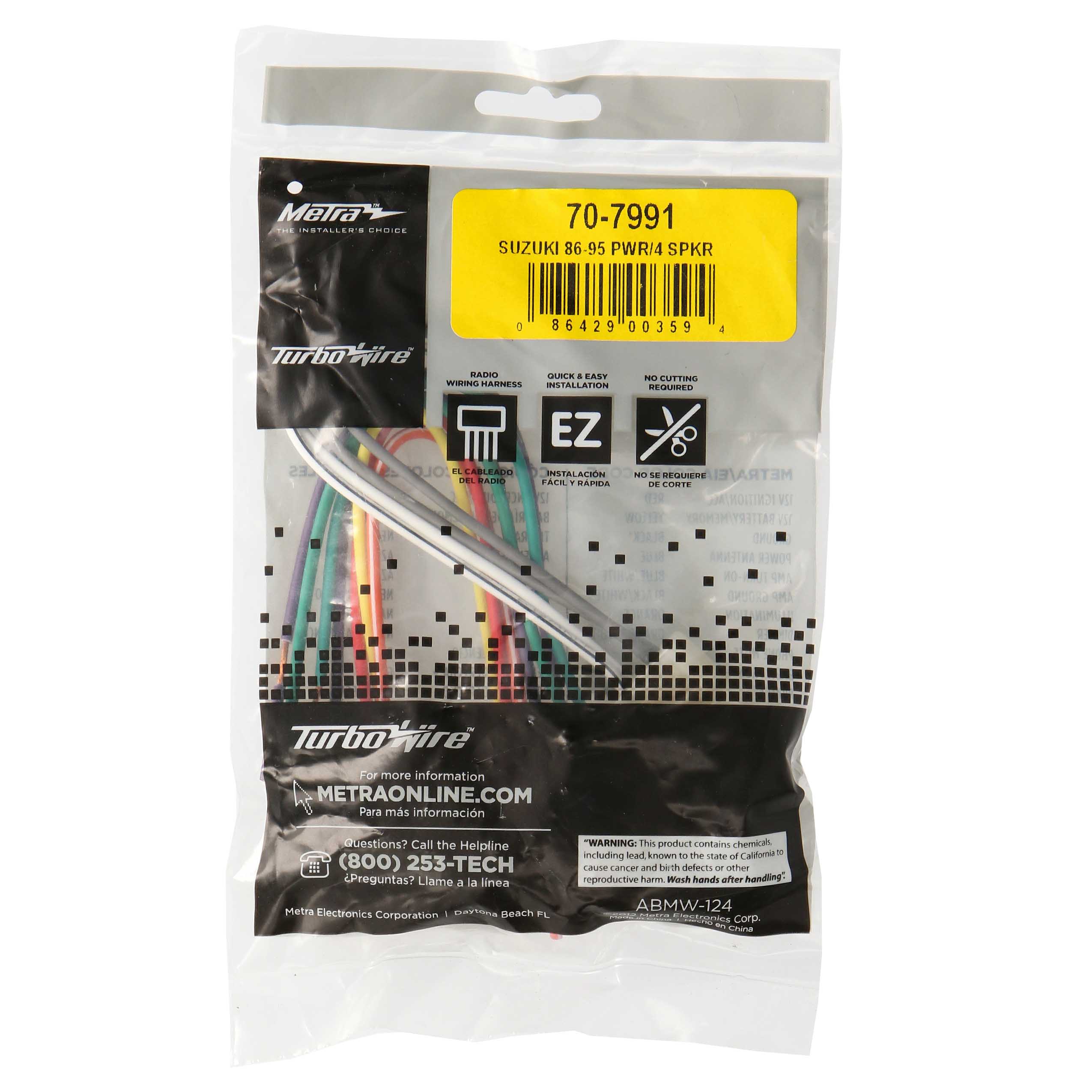 Radio Replacement Harness - Suzuki 1986-1995