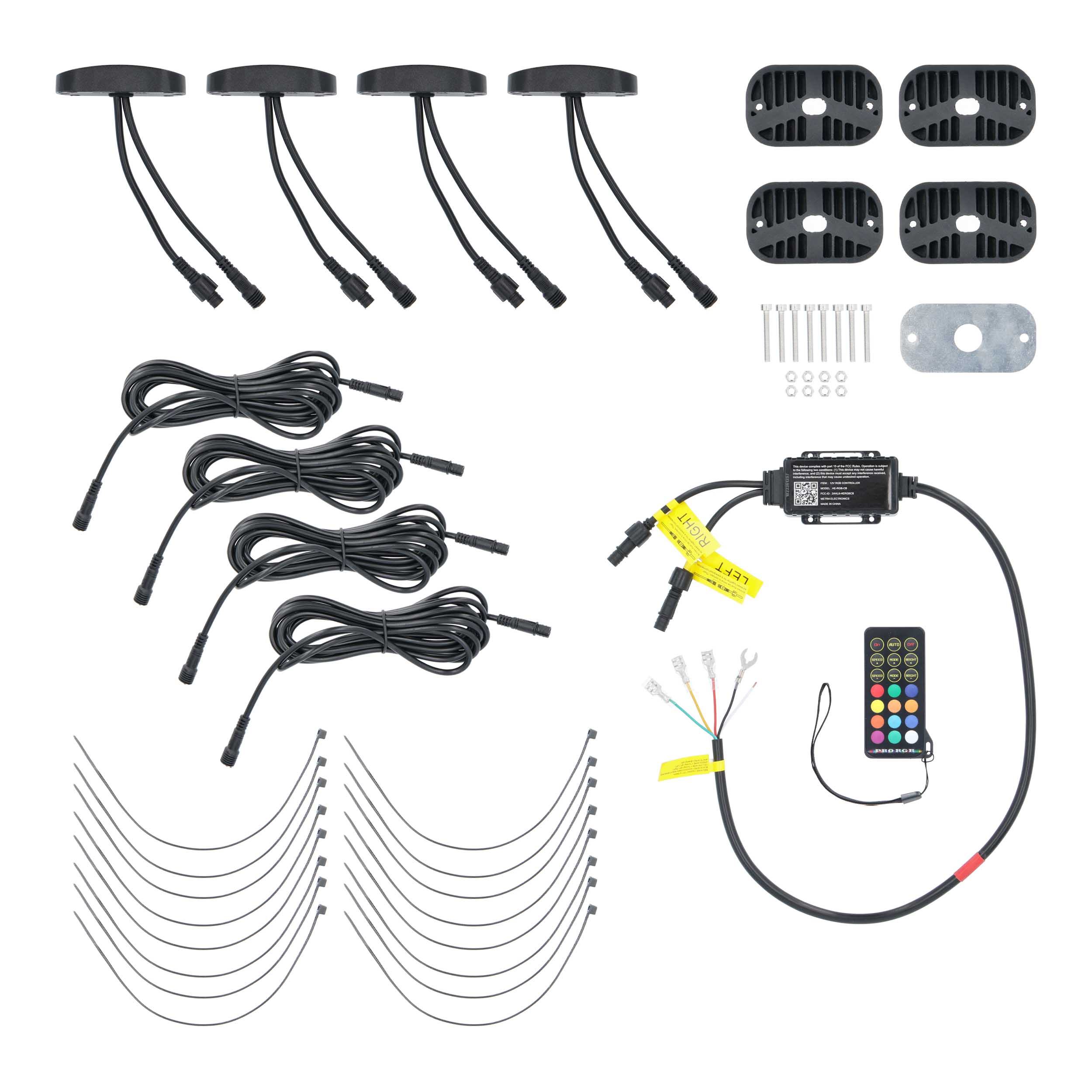 RGB Wide Angle Rock Light Kit - 4 Pack