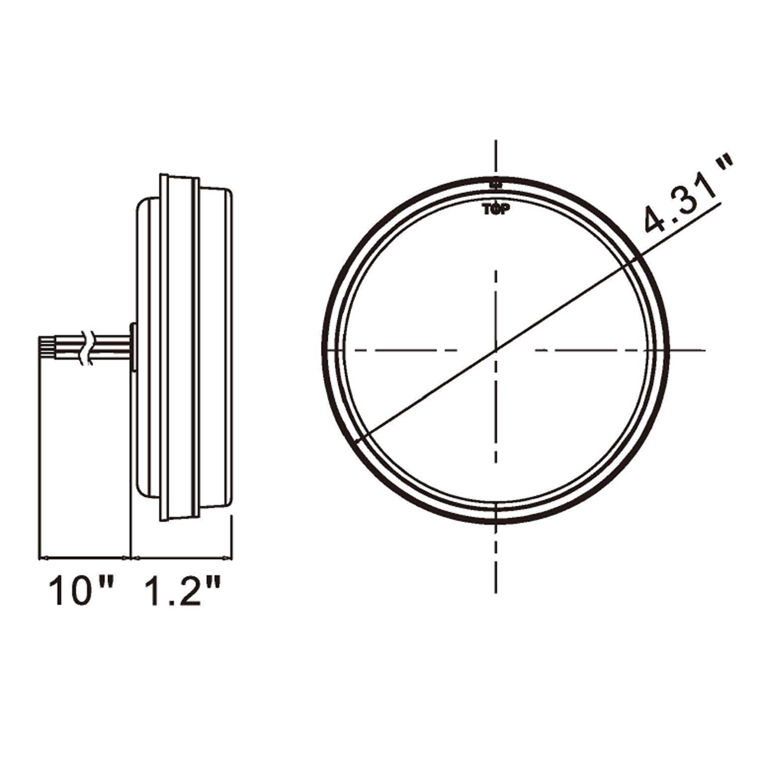 Round Red Lights with Grommet - 4 Inch, 14 LED