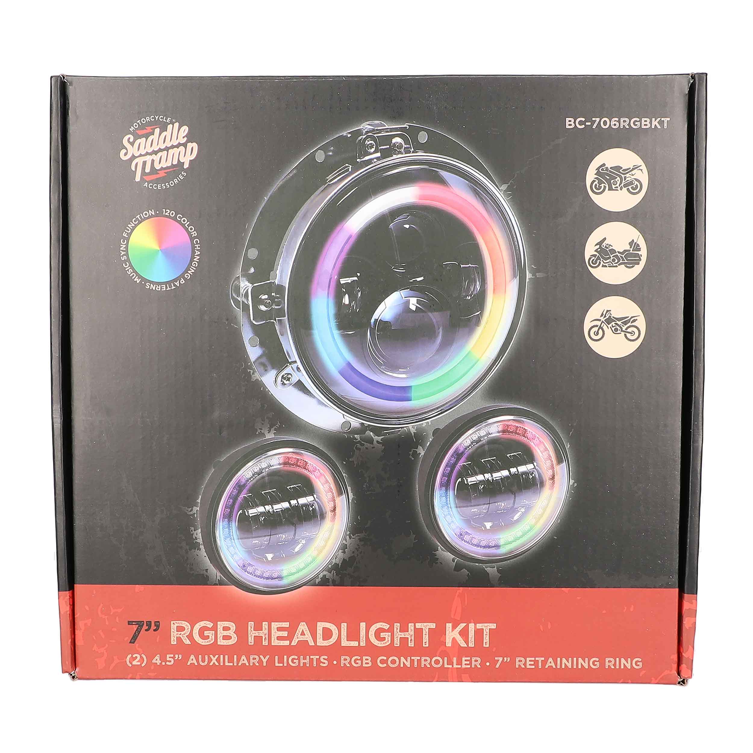 Round Motorcycle Headlight - 7 Inch/4.5 Inch