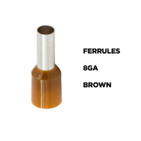 Brown 8 GA Ferrules - Package of 100