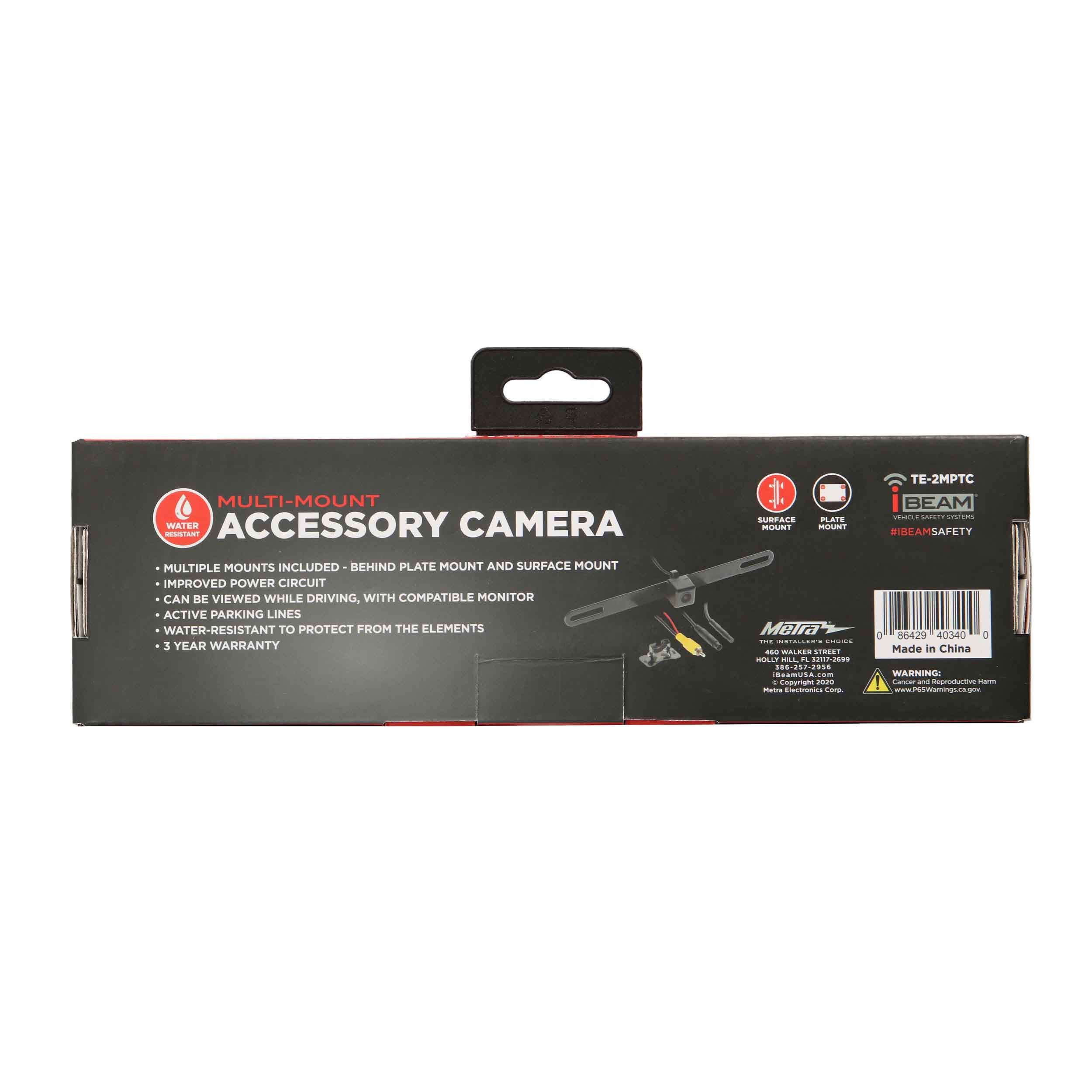 ACCESSORY CAMERA WITH MULTI-MOUNTS & ACTIVE PARKING LINES