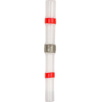 Heat Shrink Red Butt Connector w/Solder 22/18 GA - 10pk