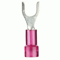 Red Nylon Spade Terminal 22-18 Gauge #6 - Package of 100