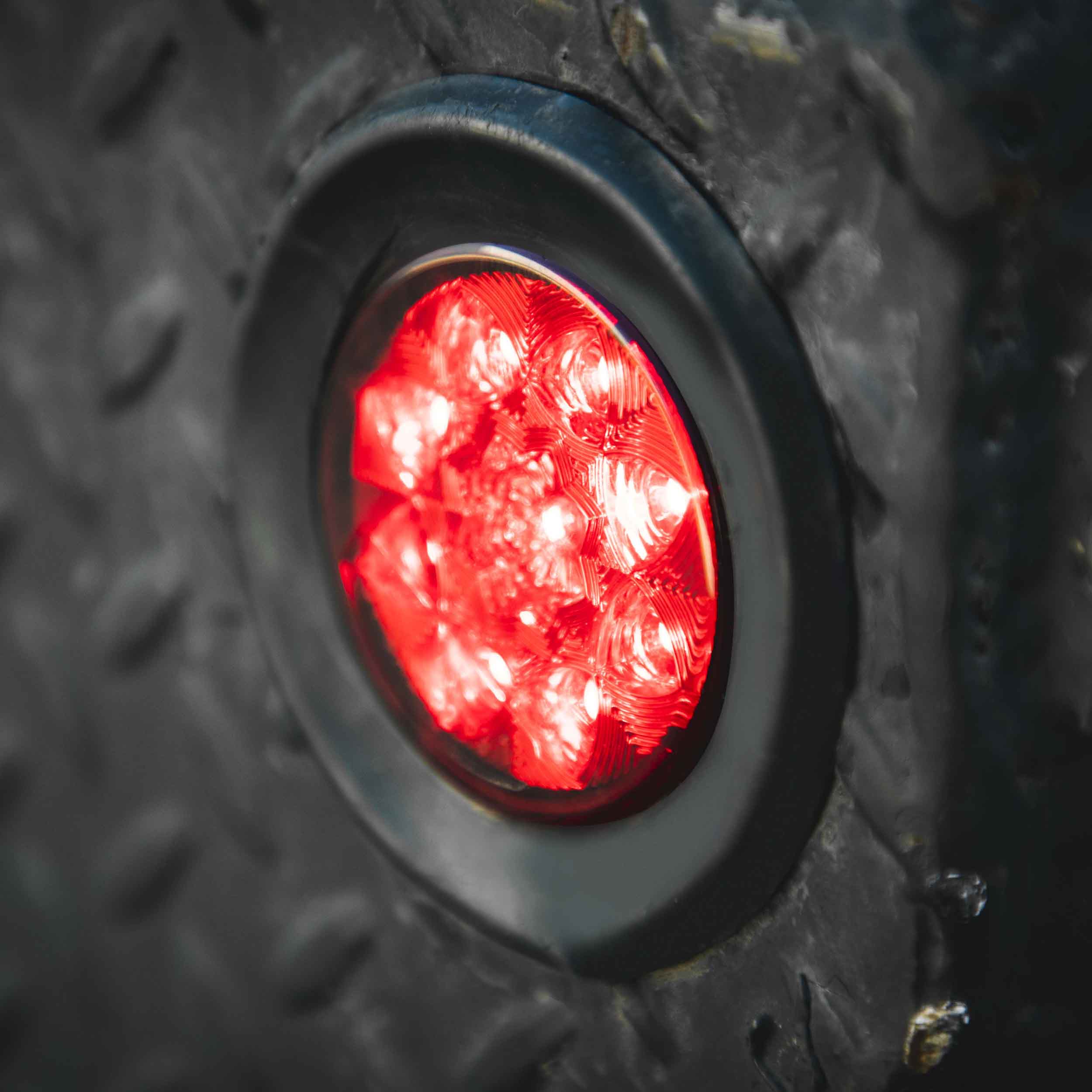 Round Red Marker/Clearance Light with Grommet - 2.5 Inch, 9