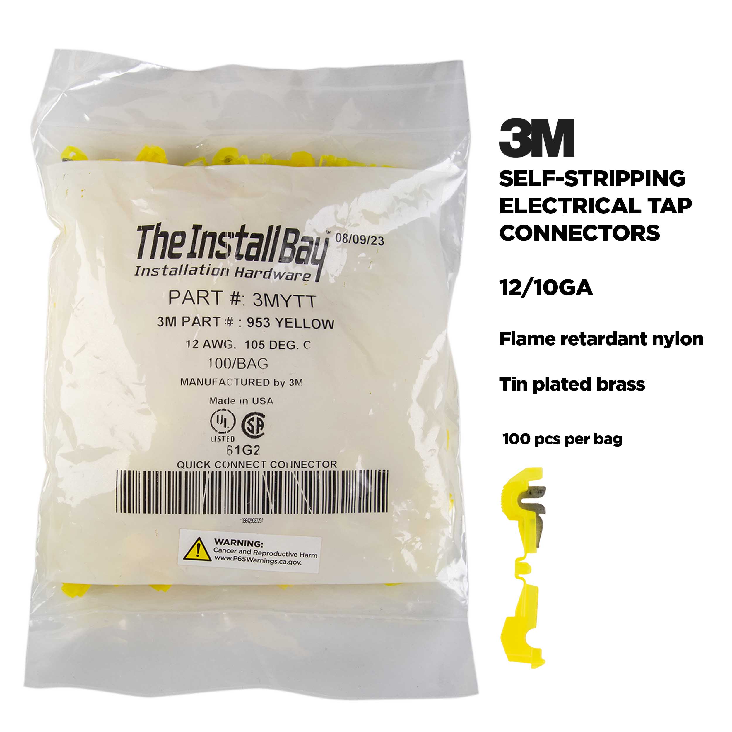 3M™ Yellow T-Tap 12/10 Gauge - Package of 100