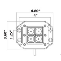 Flush Mount Cube Blackout Flood Light - 3 Inch 4 LED