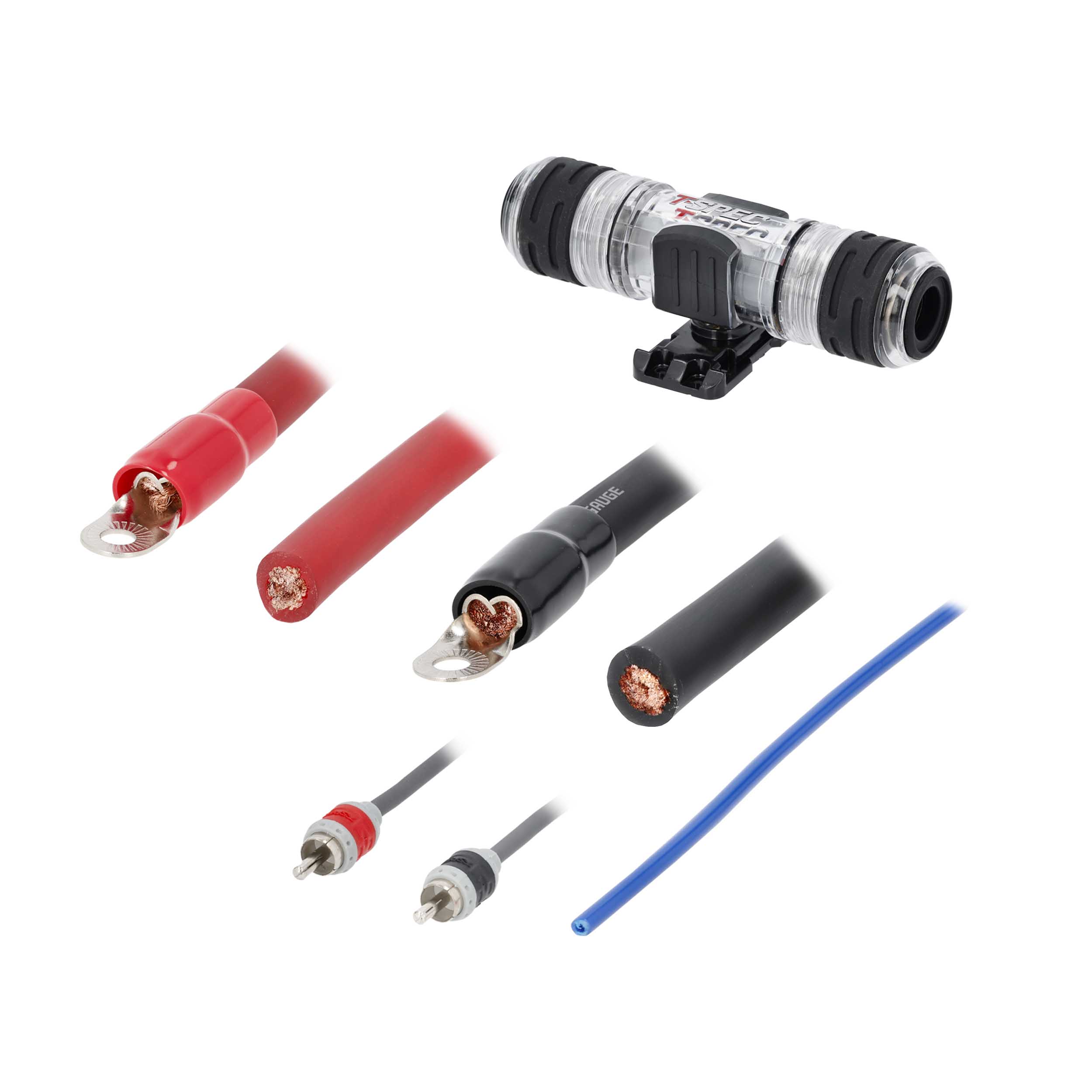 v8 1/0 AWG Amp Kit - 3800 W with RCA Cable