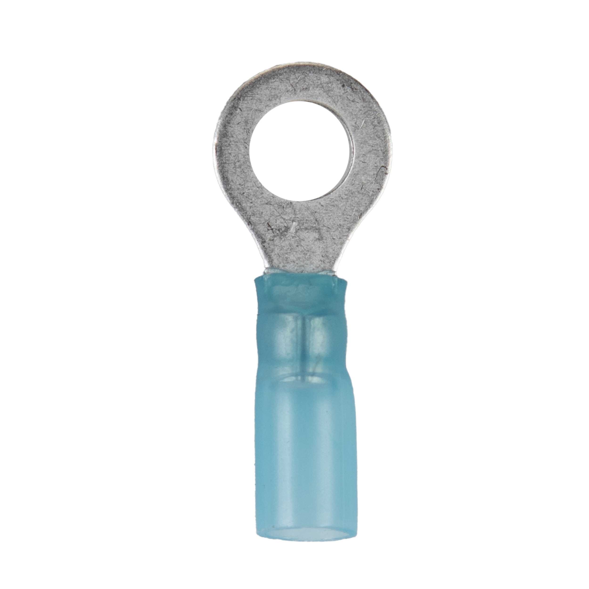 Heat Shrink Blue Ring Terminal 16-14 Gauge 1/4 inch