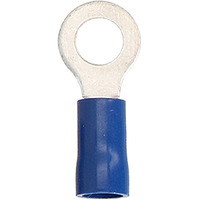 Blue Vinyl Ring Terminal 16-14 Gauge #6 - Package of 100