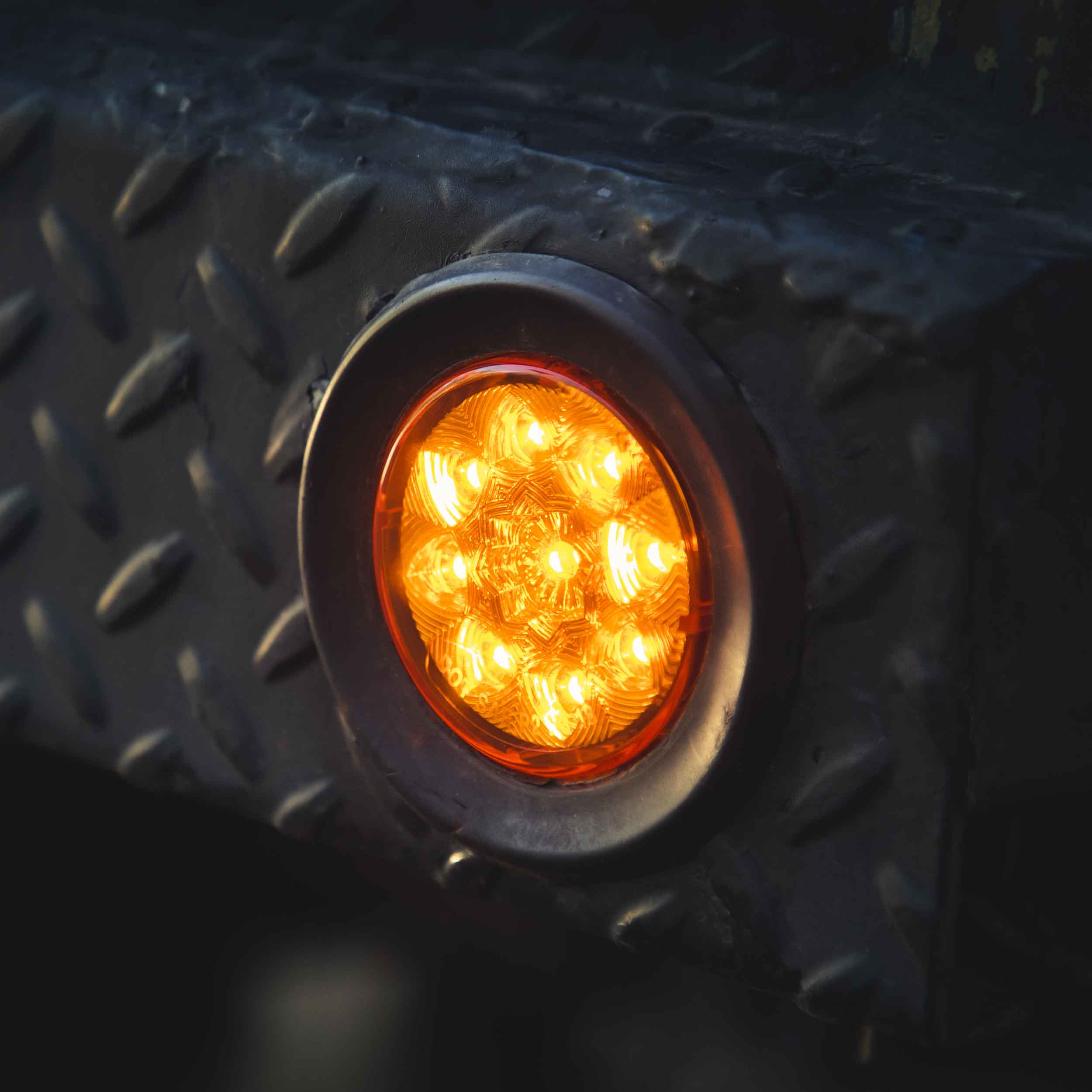 Round Amber Marker/Clearance Light with Grommet - 2.5 Inch,