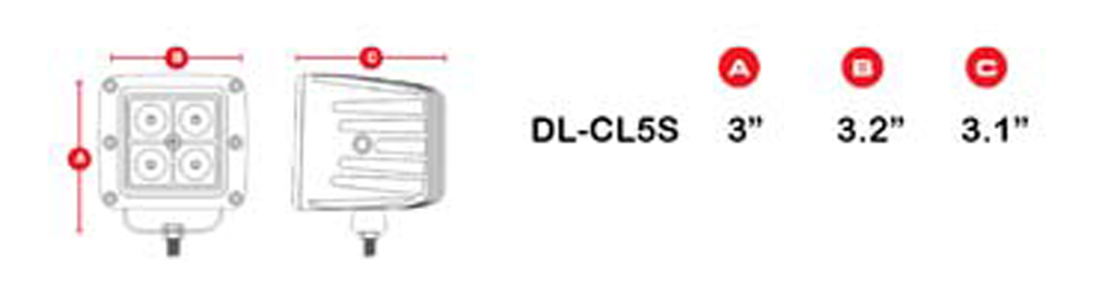 Daytona Lights 3" Cube Light - 4 LED Spot (2Pk)