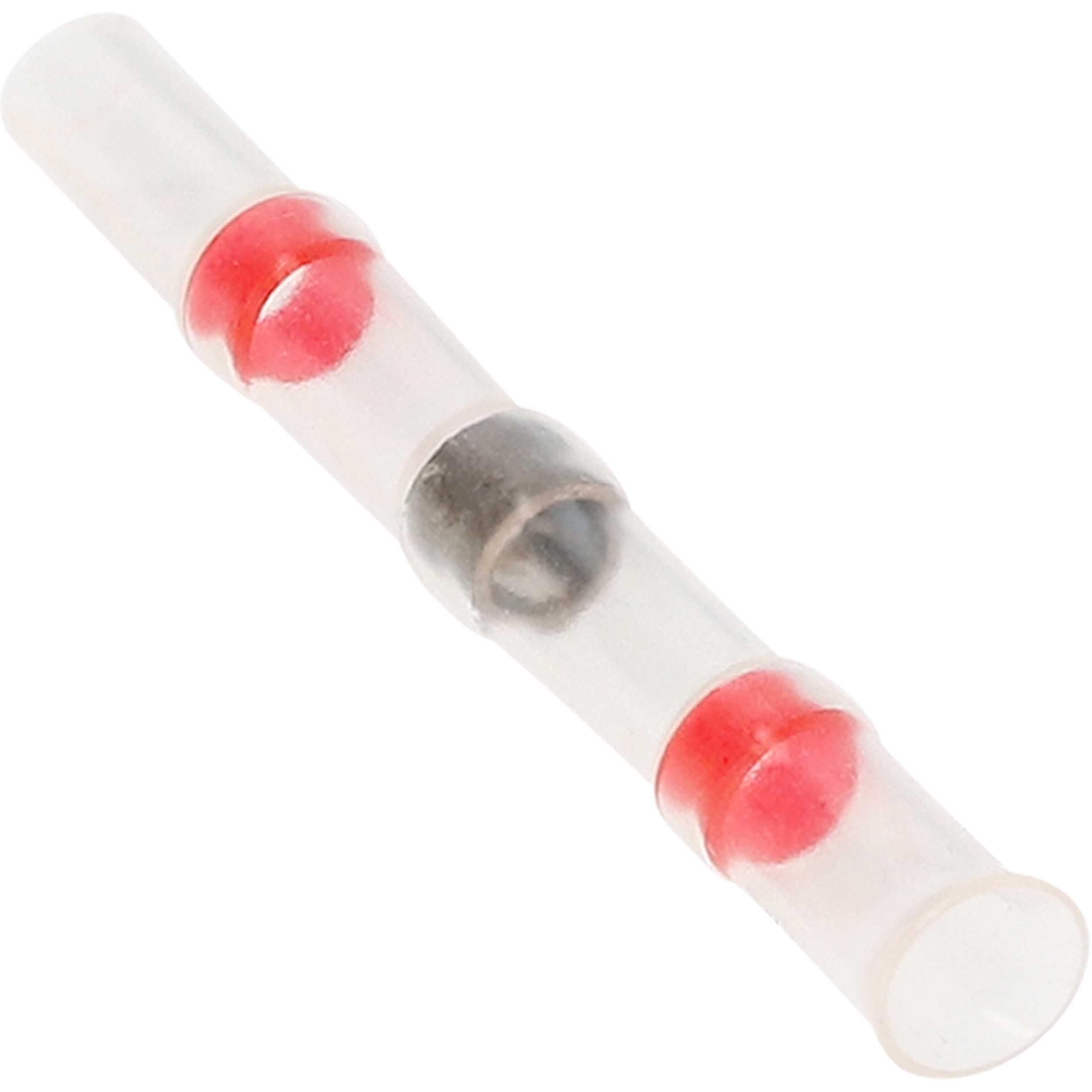 Heat Shrink Red Butt Connector w/Solder 22/18 GA - 50pk