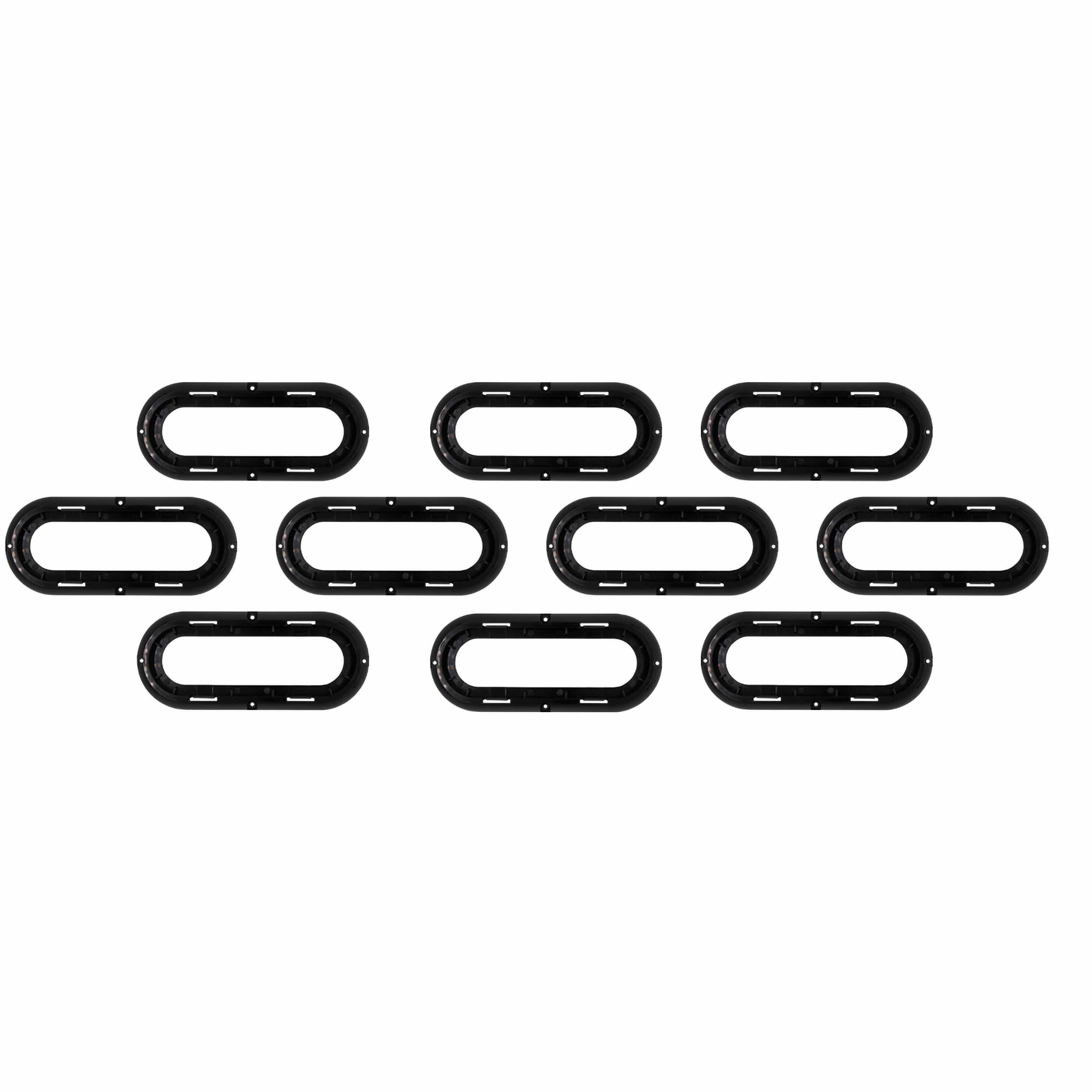 Plastic Flange for Oval Trailer Lights - 6 Inch, 10-Pack