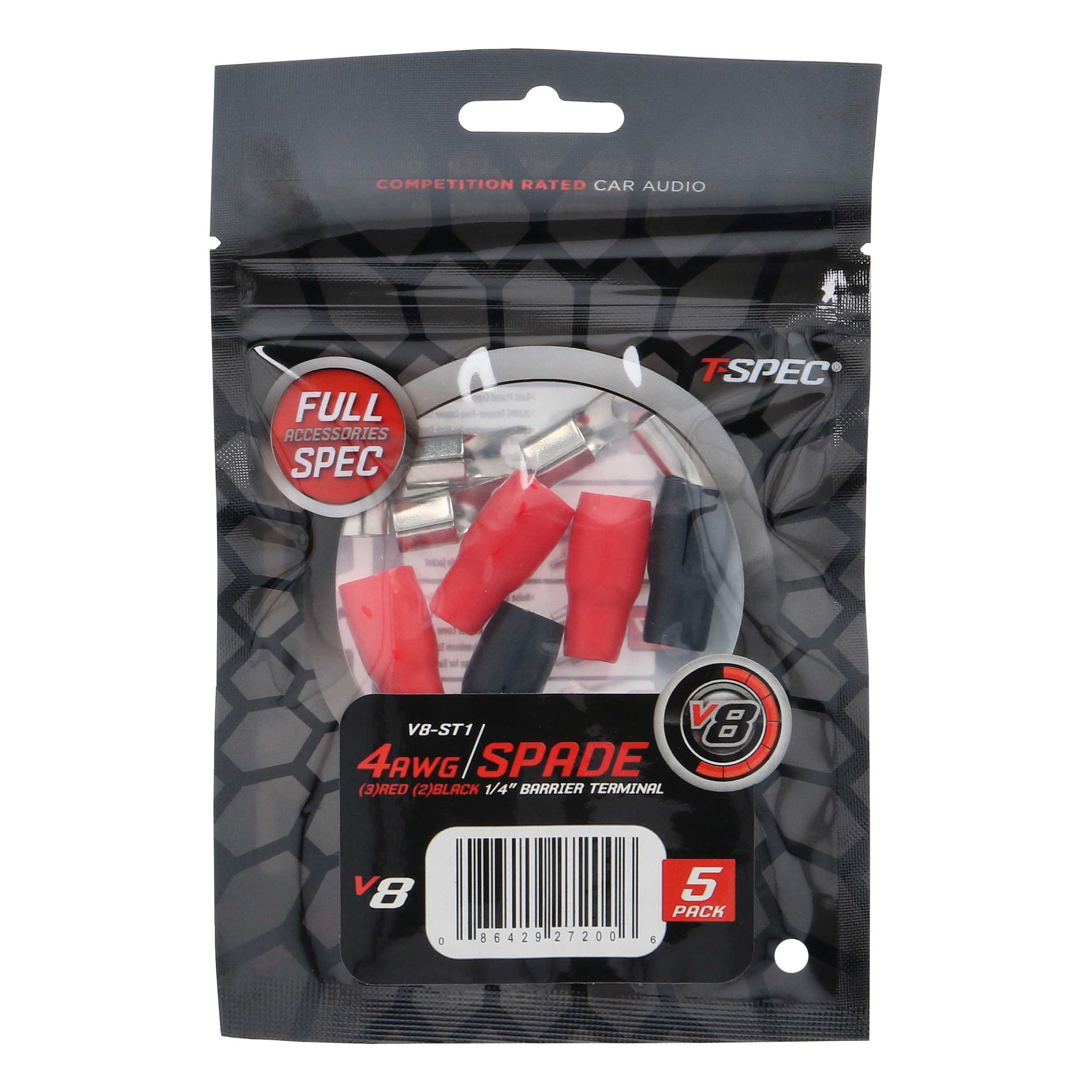 V8 Spade Terminal | 4 AWG | 1/4 in. | 5 Pack