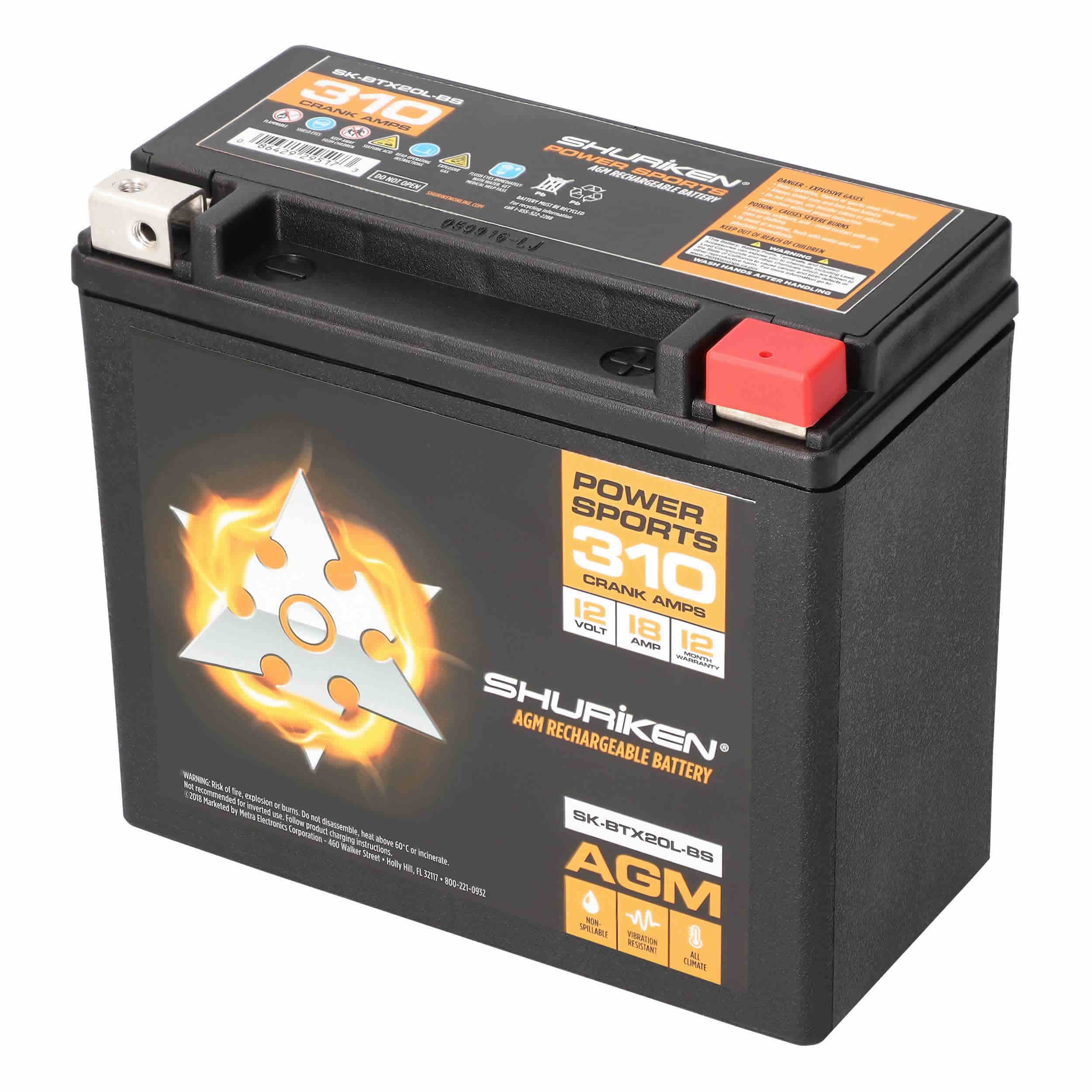 310 Crank AMPS 18AMP Hours AGM Battery