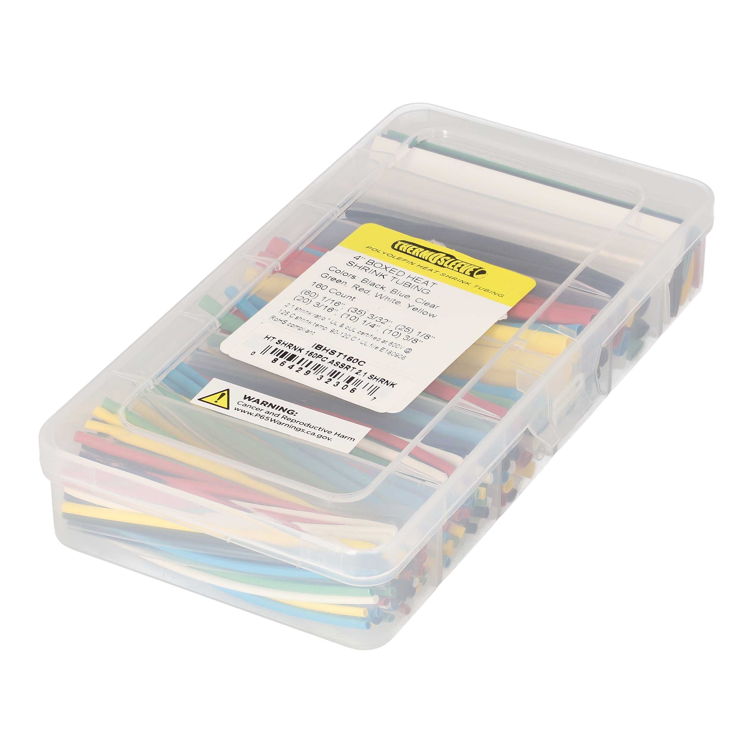 Heat Shrink Tubing Kit - 160 Pc 4 in 2:1 - Assorted Colors