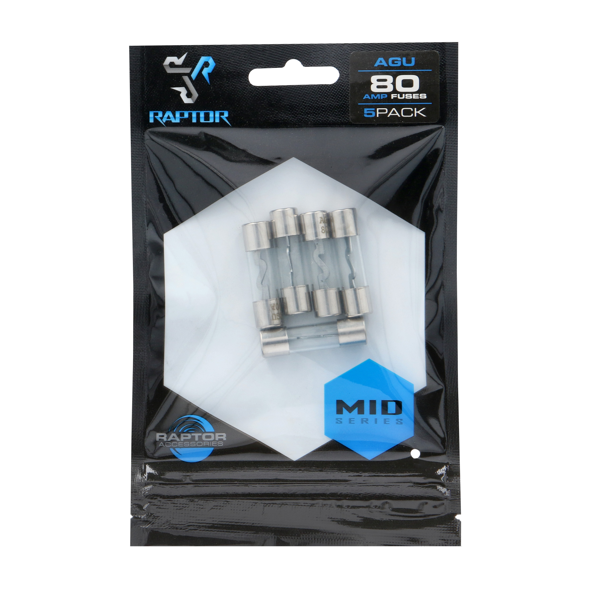 80 AMP AGU Fuses Nickel Plated - MID SERIES - 5 PK