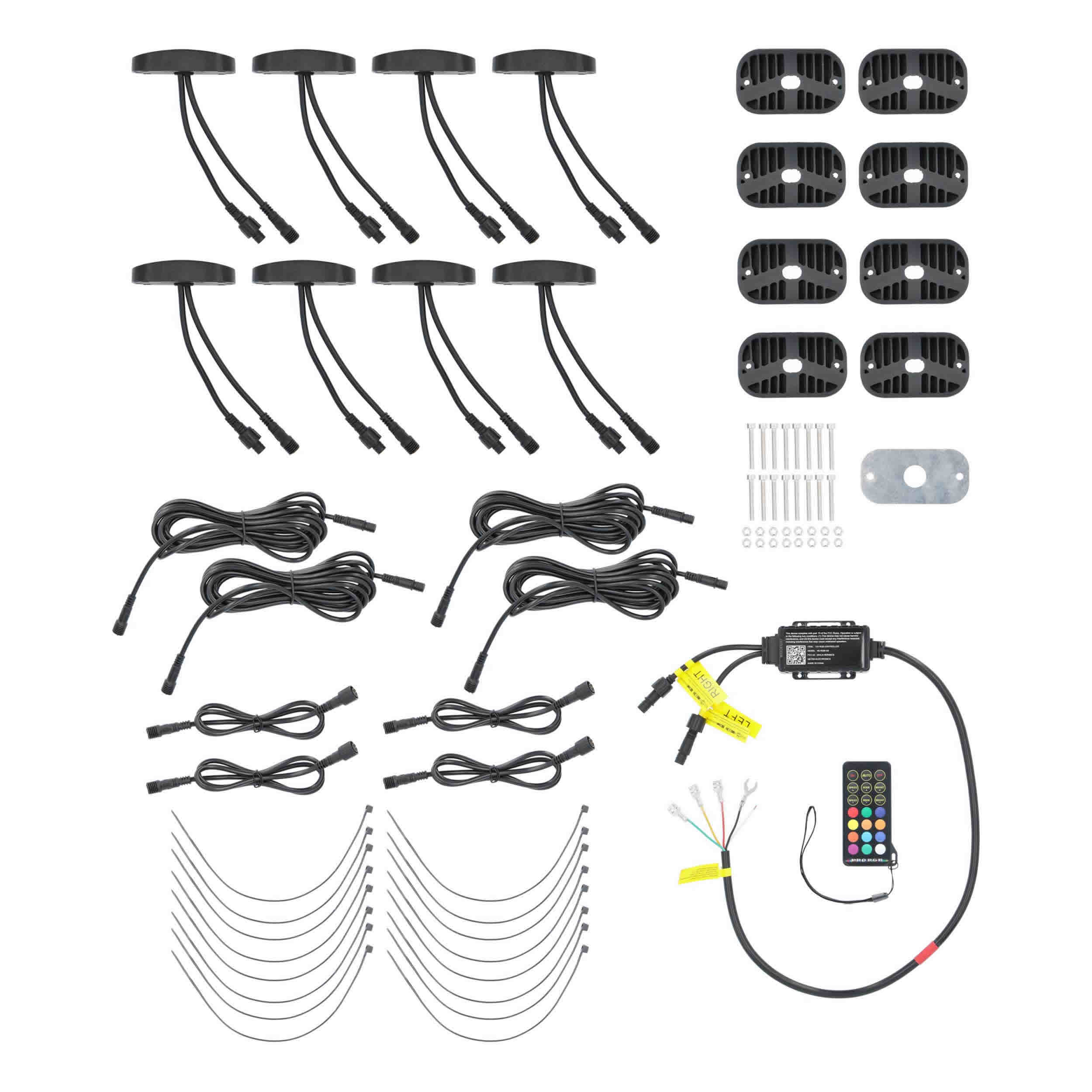 RGB Wide Angle Rock Light Kit - 8 Pack