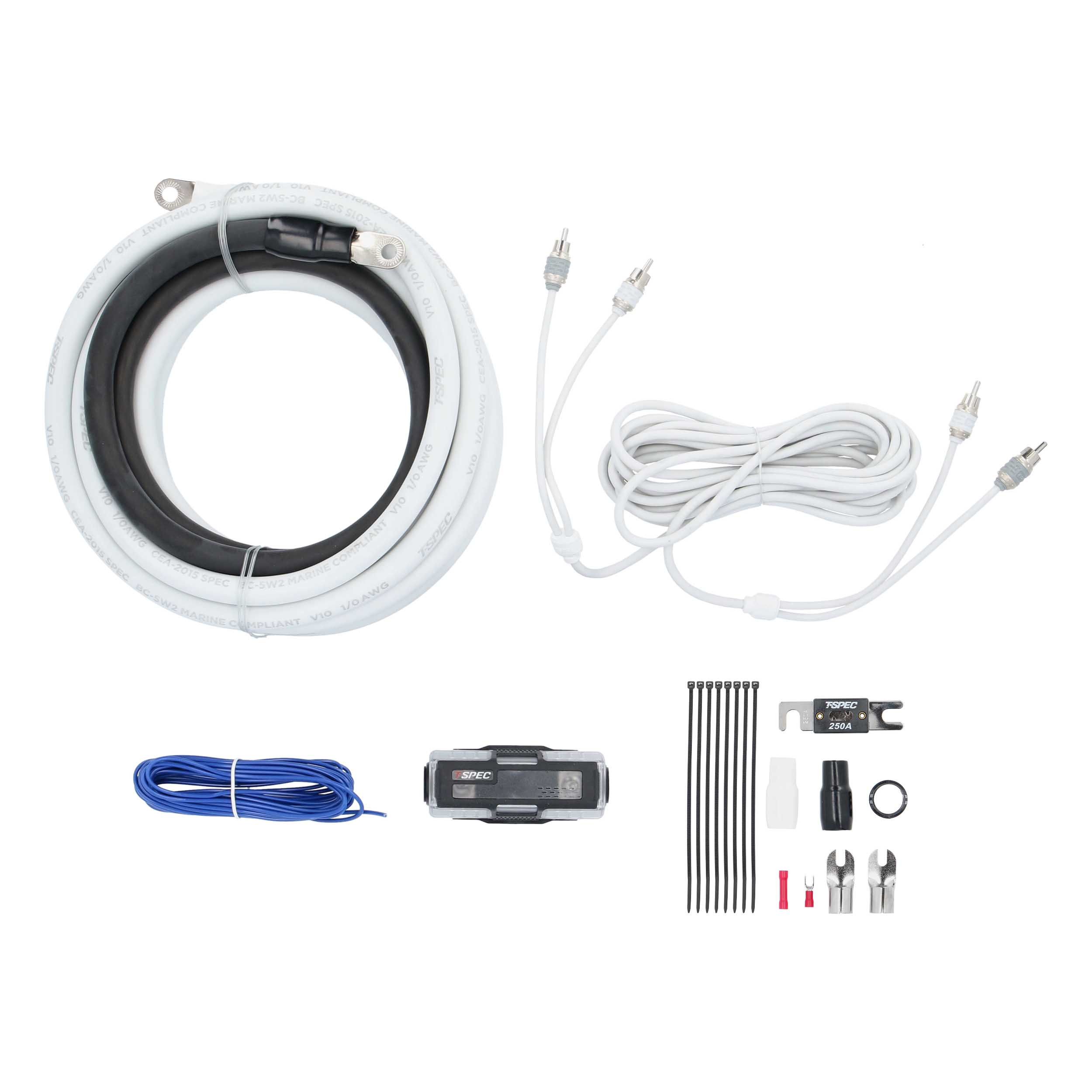 v10 1/0 AWG Amp Kit - 5200 W with RCA Cable