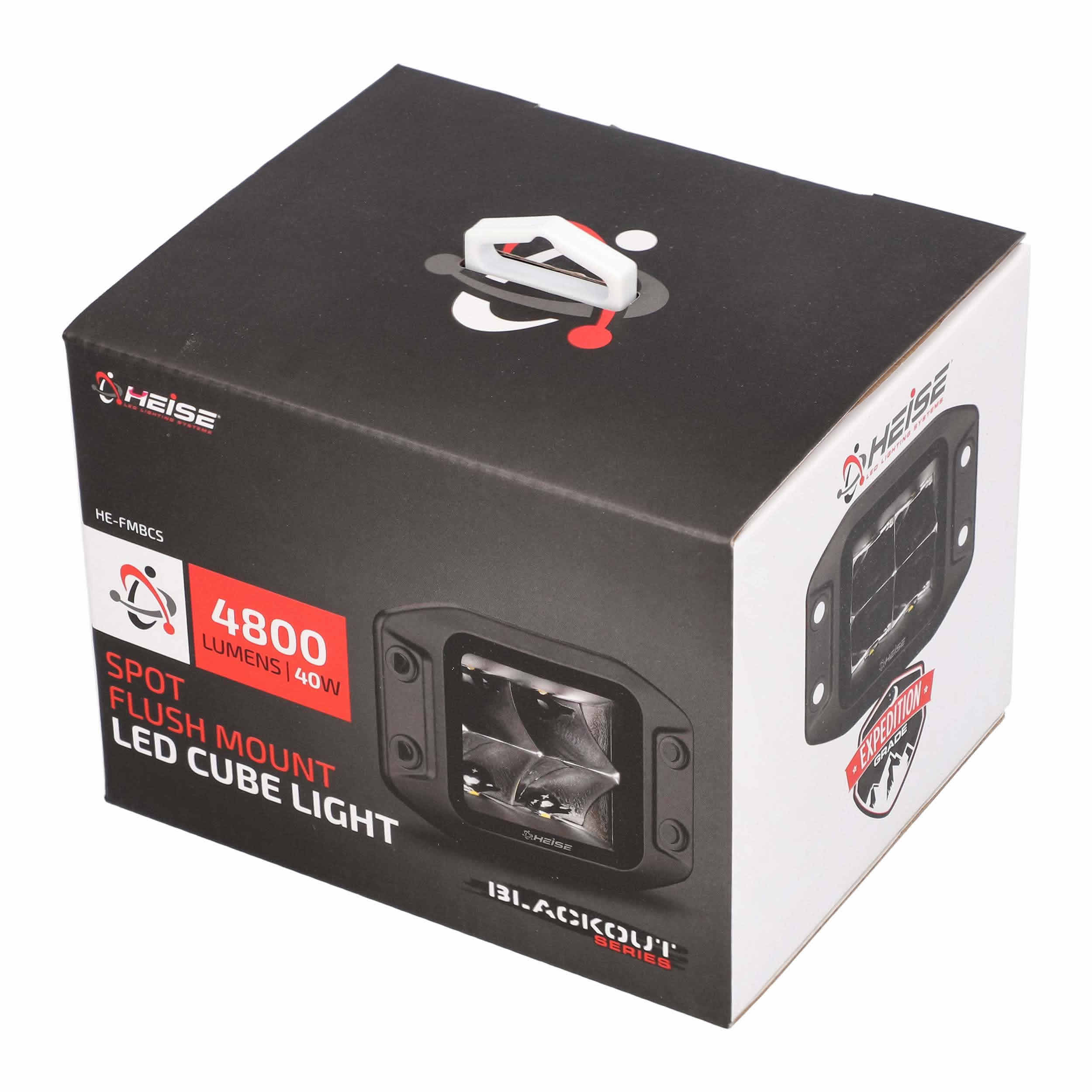 Blackout Flush Mount 3.5" Cube 4 LED Light - Spot