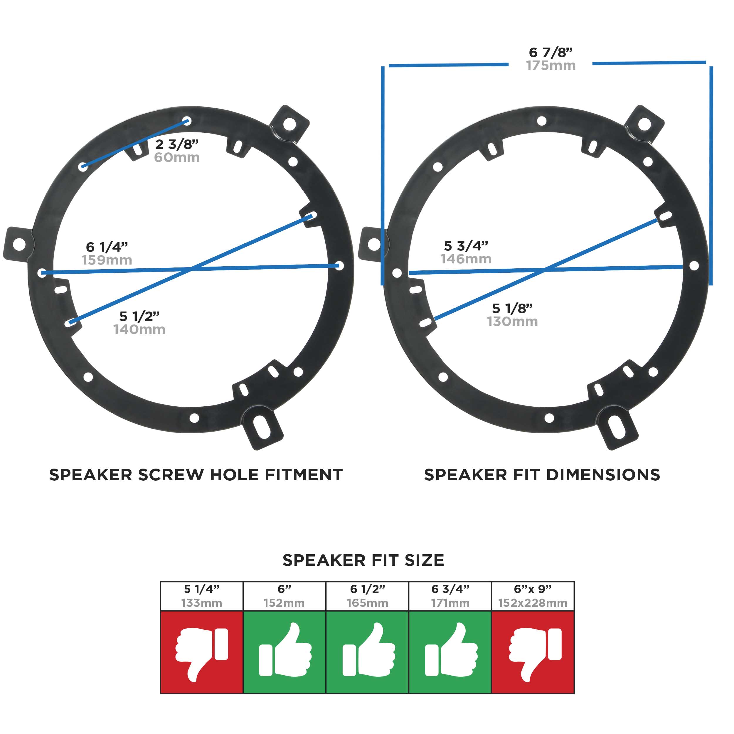 Chyrsler Multi-app 95-10 Speaker Adapters - 6 to 6.75 in - P