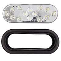 Oval White Light with Grommet - 6 Inch, 14 LED