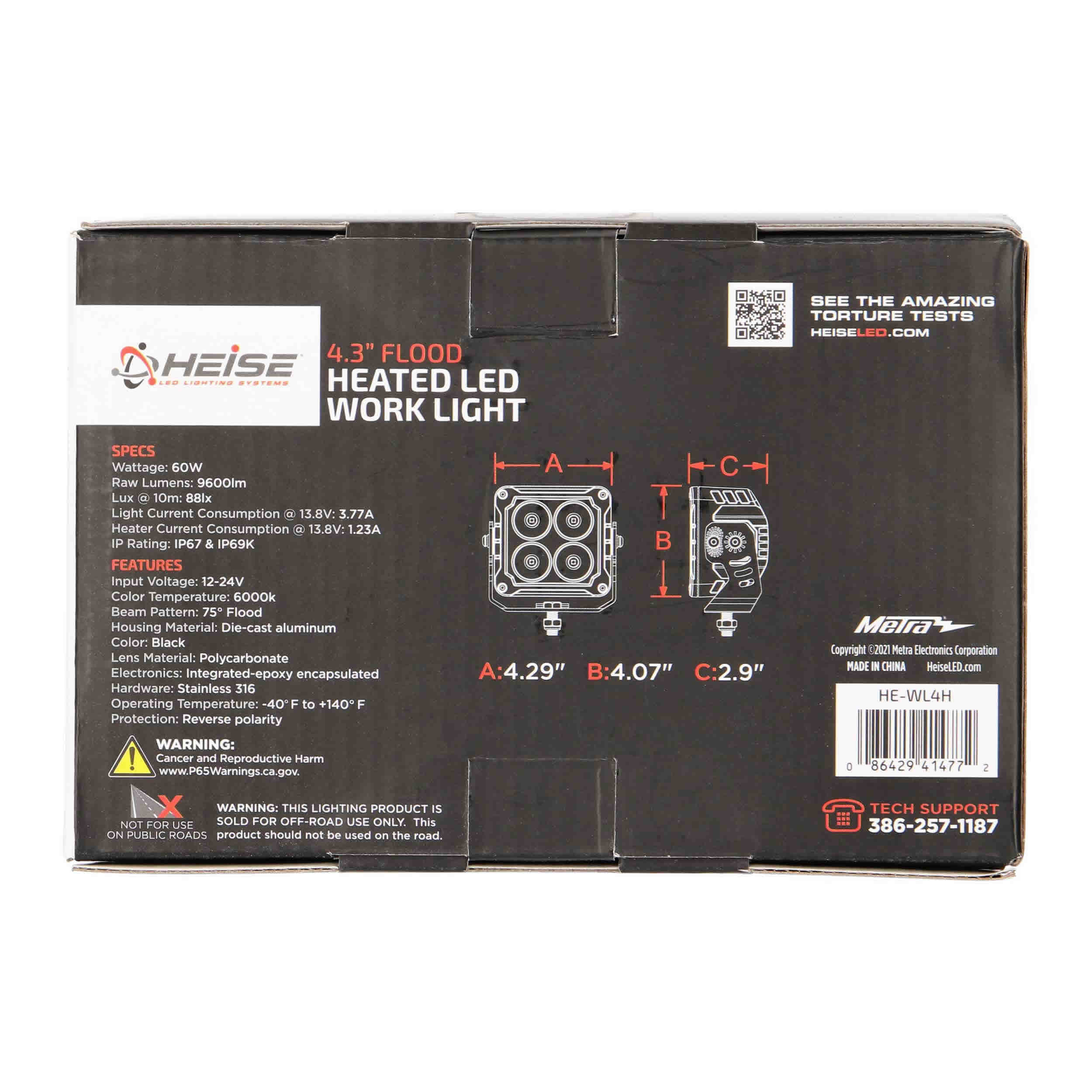 4.3" Heated Work LED Floodlight