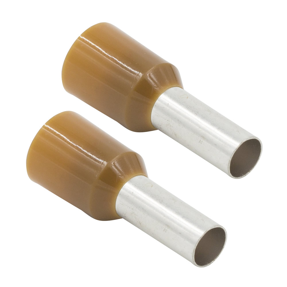 Brown 8 GA Ferrules - Package of 100