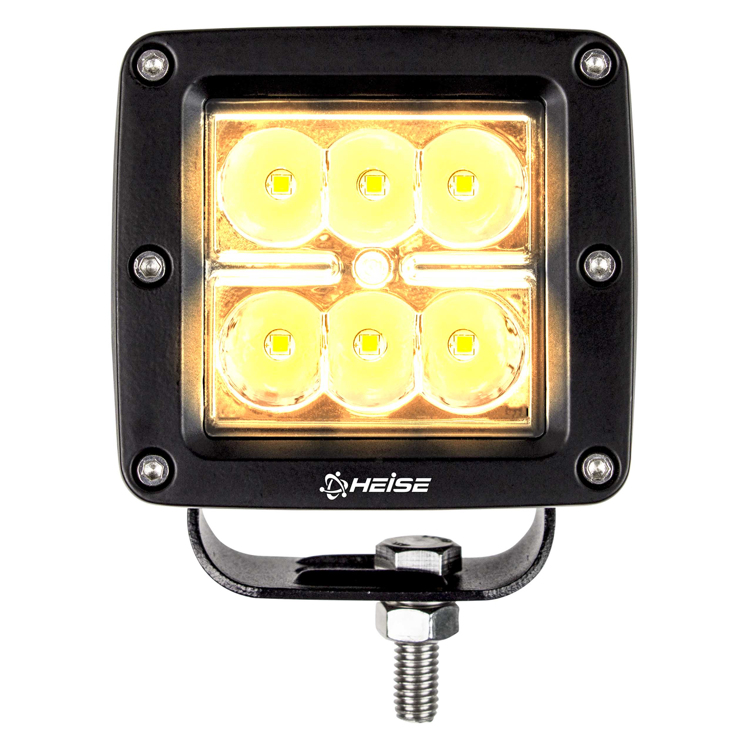 Amber Cube Spot Light - 3 Inch, 6 LED