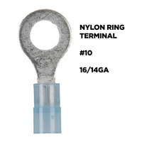 Blue Nylon Ring Terminals 16-14 GA 1/4 inch - Package of 100