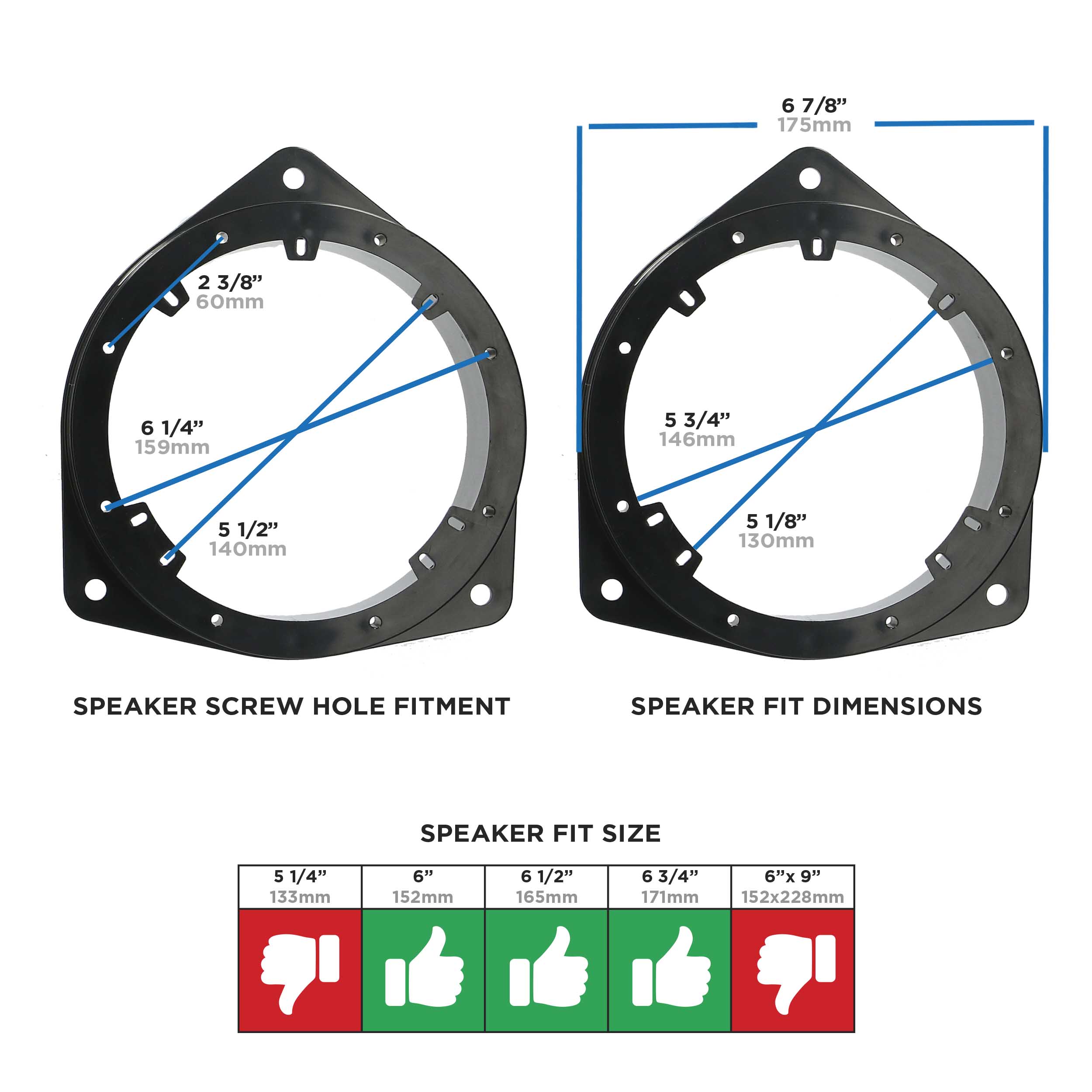 Lexus RX300 1999-2003 Speaker Adapter - 6 to 6 3/4in