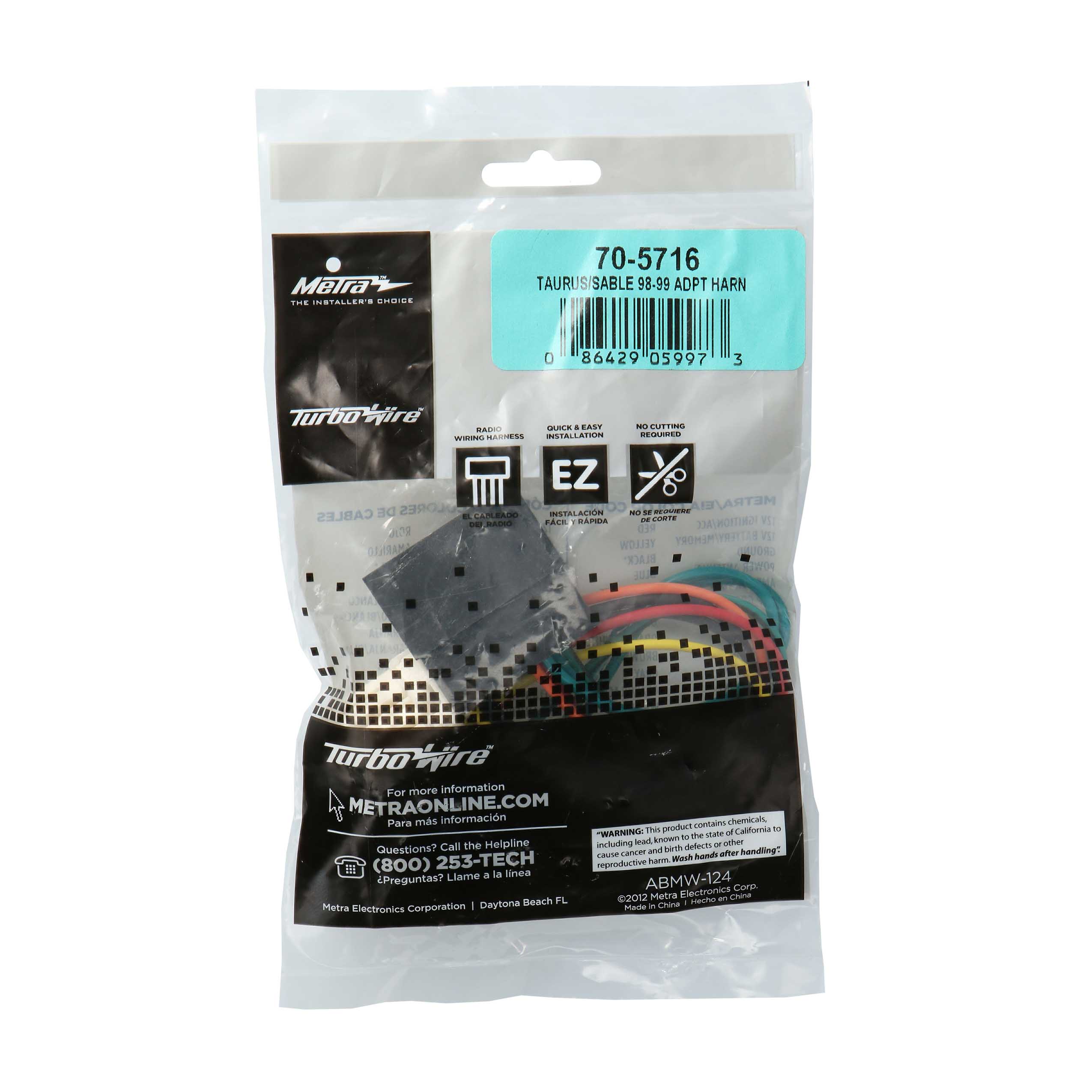 Radio Replacement Harness - Fits Ford Taurus / Mercury Sable 1998-1999