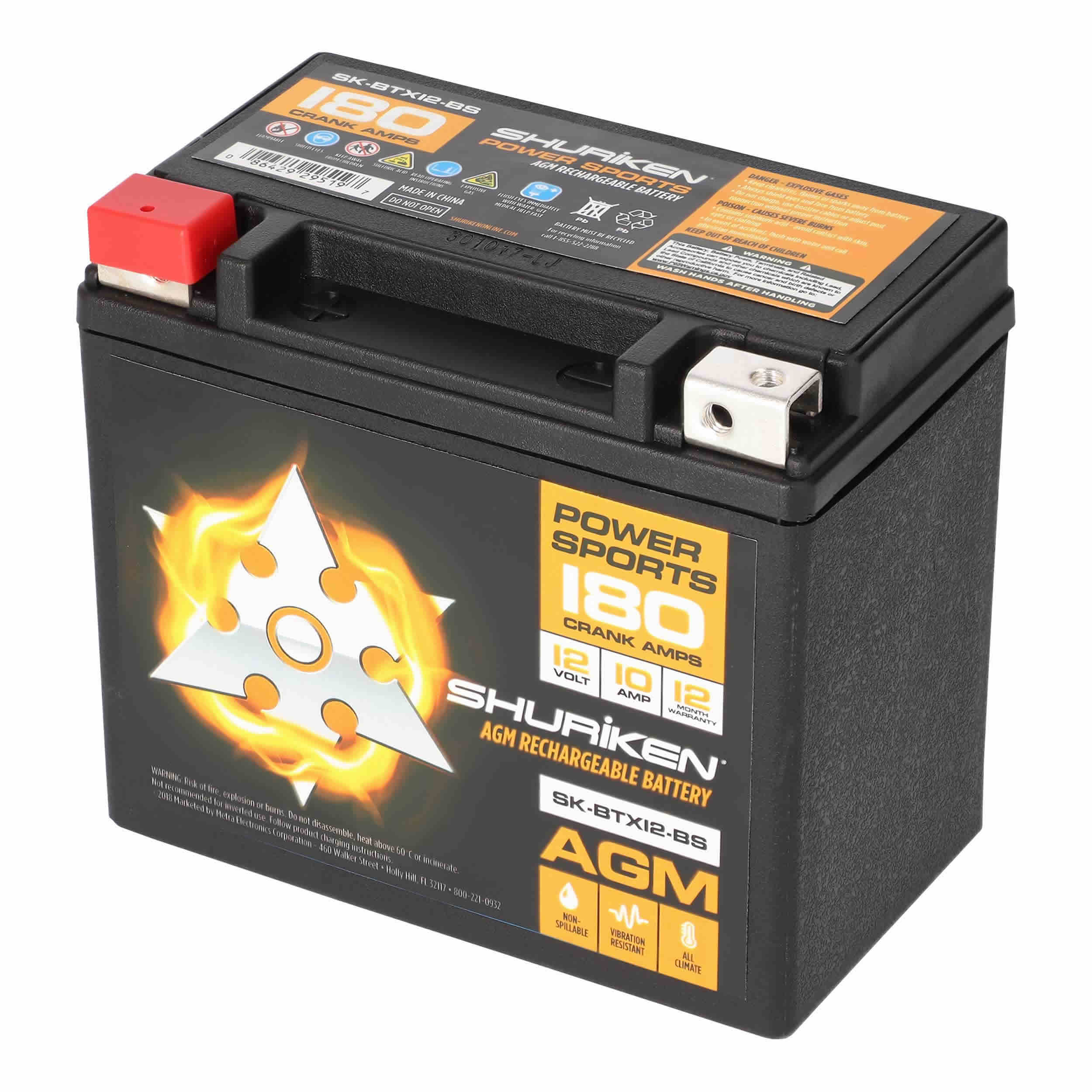 180 Crank AMPS / 10AMP Hours AGM Battery