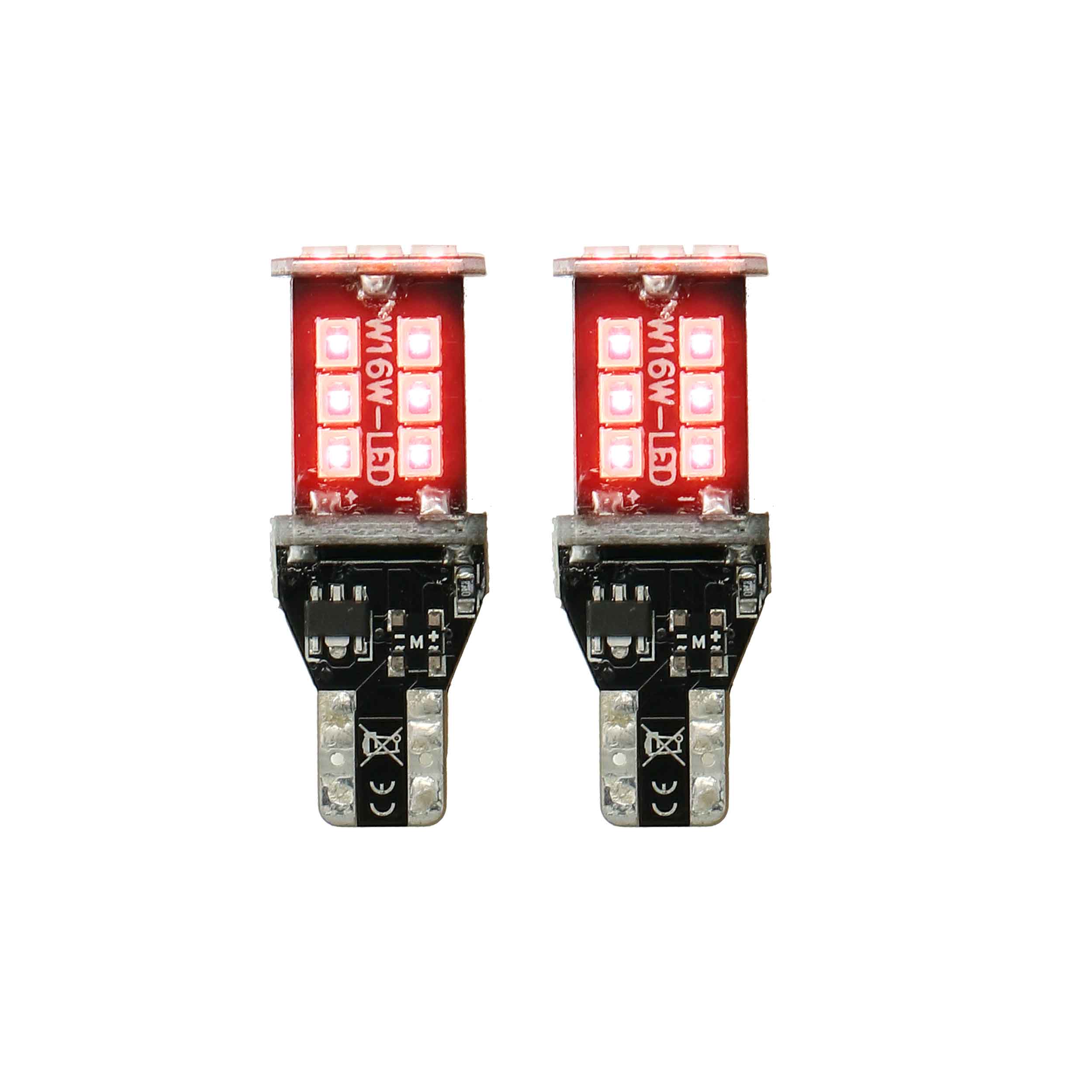 T15 Red LED Bulbs with Integrated Internal CANBUS System  -