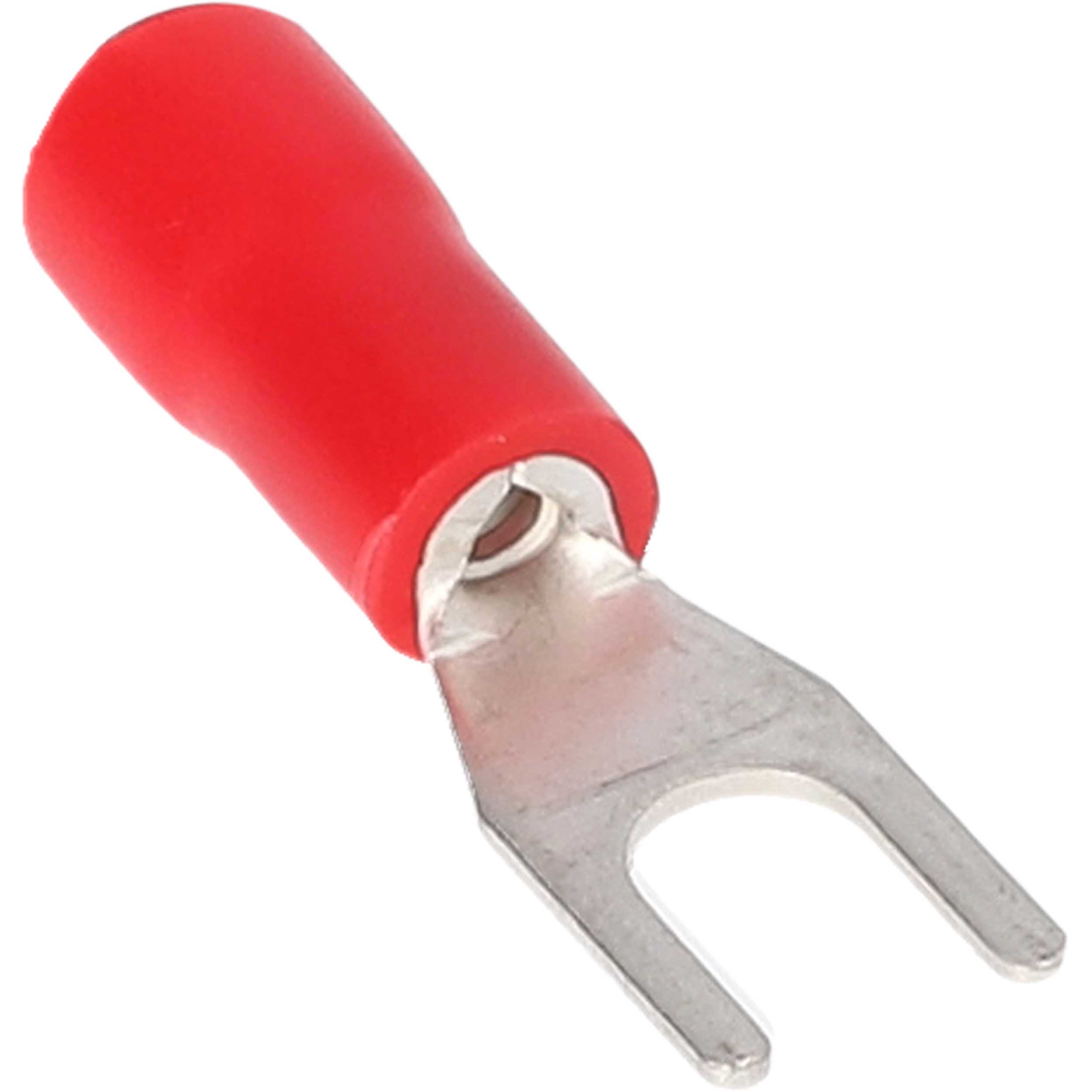 Red Vinyl Spade Terminal 22-18 Gauge #6 - Package of 100